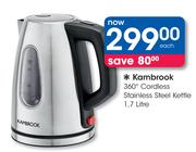 Kambrook 360 Cordless Stainless Steel Kettle-1.7 Litre