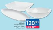 Clicks Dolomite Square Bowl, Oval Platter or Round Bowl-Each