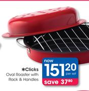 Clicks Oval Roaster with Rack & Handles-Per Set