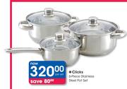 Clicks 6-Piece Stainless Steel Pot Set-Per Set