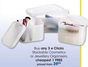 Clicks Stackable Cosmetics Or Jewellery Organisers
