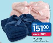 Clicks 6 Piece Towel Sets-Per Pack
