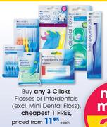 Clicks Flosses Or Interdentals Each