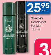 Yardley Deodorant For Men-125ml