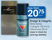Ensign & Integrity Body Spray, Cologne 125ml Or Aftershave 50ml