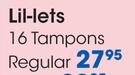 Lil-Lets 16 Tampons Regular-Per Pack