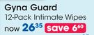 Gyna Guard 12-Pack Intimate Wipes-Per Pack