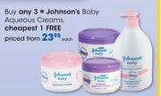 Johnson's Baby Aqueous Creams Each