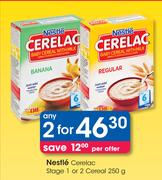 Nestle Cerelac Stage 1 Or 2 Cereal-2x250g