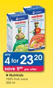 Nutrikids 100% Fruit Juice-4x200ml