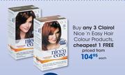 Clairol Nice'n Easy Hair Colour Products-Each