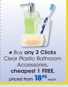 Clicks Clear Plastic Bathroom Accessories-Each