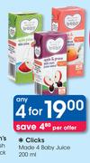 Clicks Made 4 Baby Juice-4x200ml