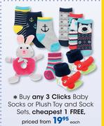 Clicks Baby Socks Or Plush Toy And Sock Sets-Each