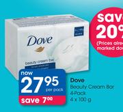 Dove 4-Pack Beauty Cream Bar-4x100g