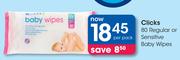 Clicks 80 Regular Or Sensitive Baby Wipes-Per Pack