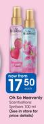 Oh So Heavenly Scentsations Spritzers-100ml Each