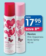 Revlon Pink Happiness Body Spray-90ml Each