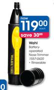 Wahl Rinseable Battery-Operated Nose Trimmer 1557-0420