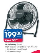 Safeway 23cm High Velocity Metal Floor Fan-PIA1497