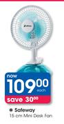 Safeway 15cm Mini Desk Fan Each
