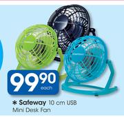 Safeway 10cm USB Mini Desk Fan