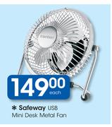 Safeway USB Mini Desk Metal Fan