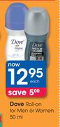Dove Roll-On For Men Or Women-50ml Each