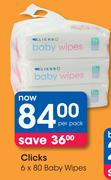 Clicks 6x80 Baby-Wipes-Per Pack