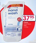 Clicks Hand Wash Refill-1.5ltr Each