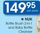 Nuk Bottle Brush 2 In 1 And Baby Bottle Cleanser-Per Pack