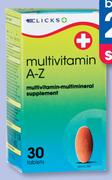 Clicks Multivitamin A To Z 90 Tablets-For 2