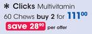 Clicks Multivitamin 60 Chews-For 2