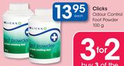 Clicks Odour Control Foot Powder-100g Each