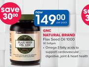 GNC Natural Brand Flax Seed Oil 1000-90 Softgels Per Pack