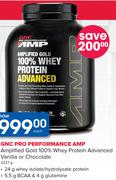 GNC Pro Performance Amplified Gold 100% Whey Protein Advanced Vanilla Or Chocolate-2227g
