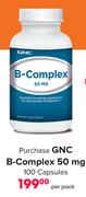 GNC B-Complex 50mg-100 Capsules Per pack