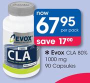 Evox CLA 80% 1000mg 90 Capsules-Per Pack