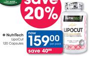 NutriTech LipoCut 120 Capsules-Per Pack
