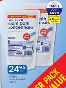 Clicks Foam Bath Refill-500ml Each