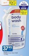 Clicks Body Wash Refill-1.5Ltr Each