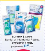 Clicks Dental Or Interdental Flosses-Each