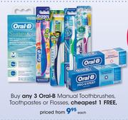 Oral-B Manual Toothbrushes, Toothpastes Or Flosses-Each