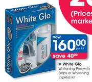 White Glo Whitening Pen With Strips Or Whitening Express Kit-Per Kit