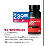 GNC Pro Performance L-Carnitine 500 60 Tablets-Per Pack