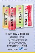Bioplus Energy Tonic-10ml Sachets Or Energy Chews-Each