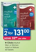 Clicks Multivit Men Or Women Adult Or Mature-2 x 60 Tablets