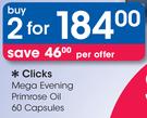 Clicks Mega Evening Primrose Oil Capsules-2 x 60