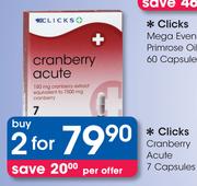 Clicks Cranberry Acute-2 x 7 Capsules