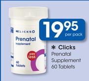 Clicks Prenatal Supplement 60 Tablets-Per Pack